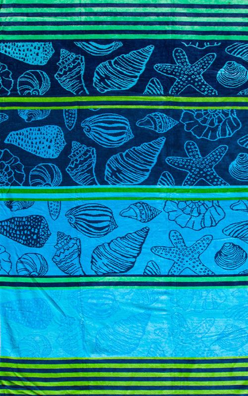 06507-3 Toalla playera jacquard estampada de algodón.
