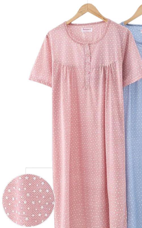 1221 Camisón fino de señora estampado " Estrellas "