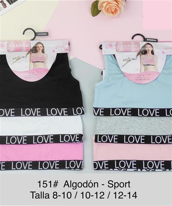 151 Sujetador infantil deportivo sin costuras.