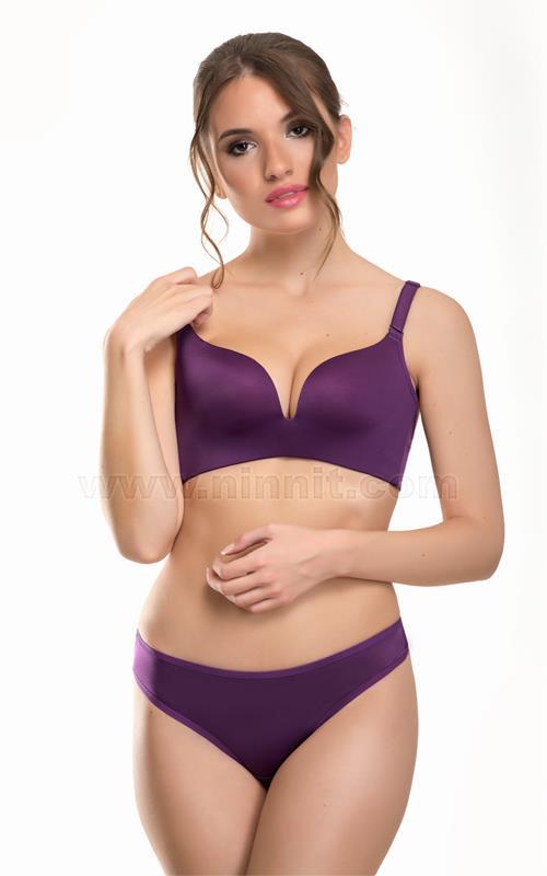 C336-1 Conjunto liso de sujetador más tanga