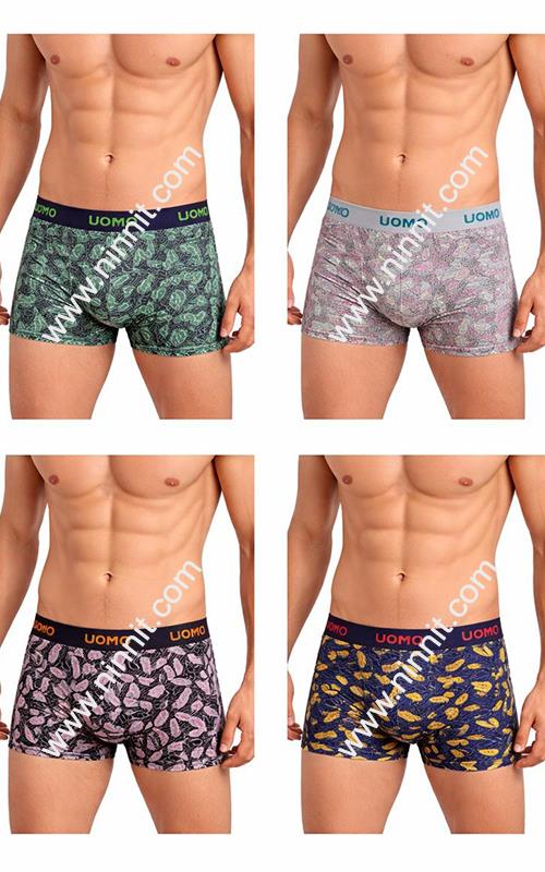 664 Bóxer de algodón para hombre, con estampado.