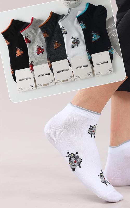 54053 Calcetín tobillero para hombre, con estampado.