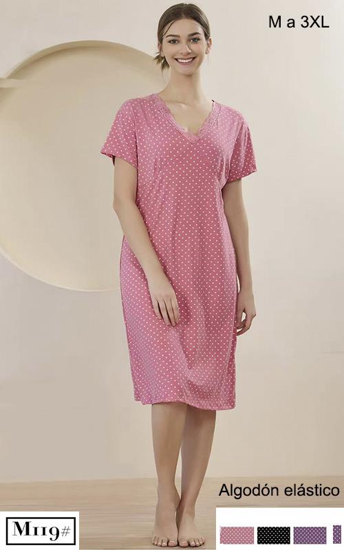 M119 Camisón juvenil de entretiempo estampado.