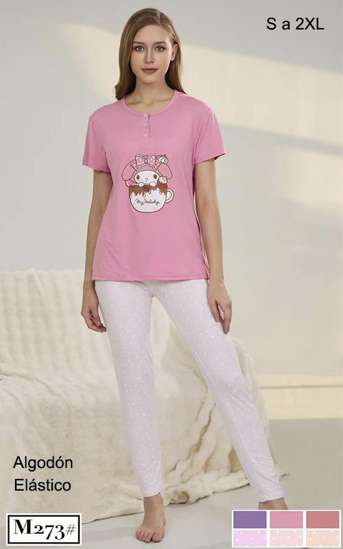 M273 Pijama juvenil fino para mujer.