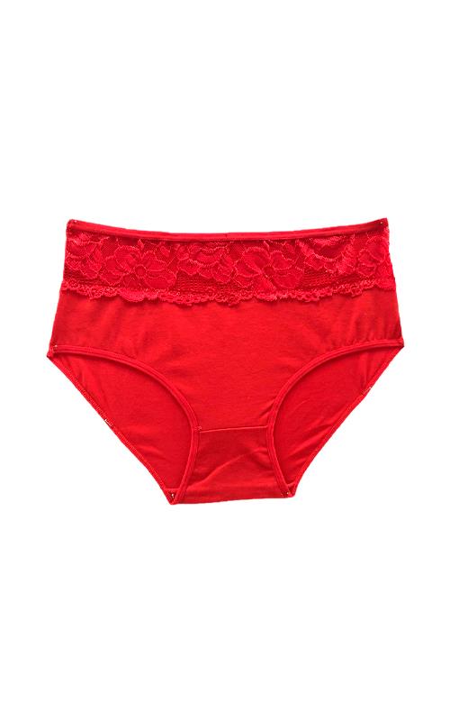 B218 Braga roja con encaje