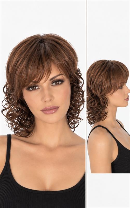 222 Peluca femenina con caida rizada.