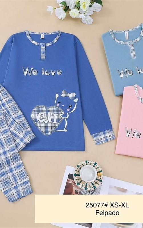 25077 Pijama mujer afelpado " we love cats "