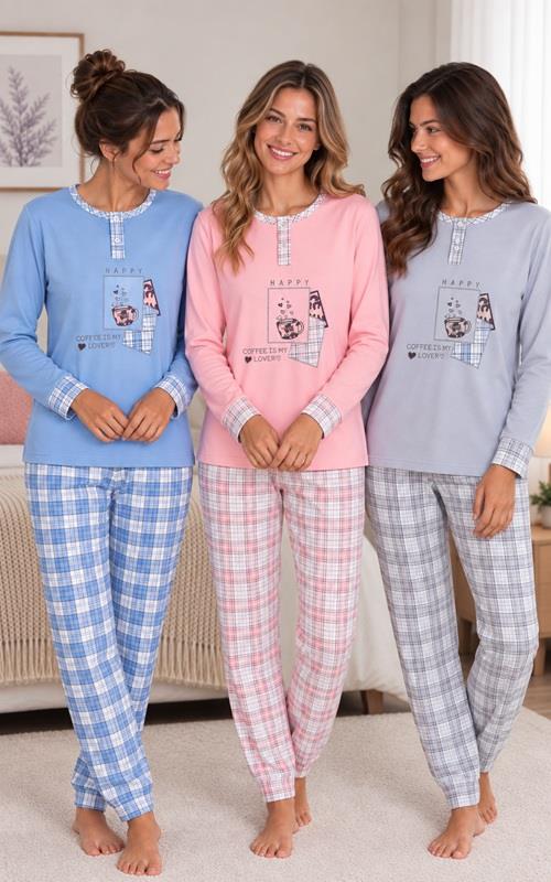 25256 Pijama de mujer afelpado con dibujo