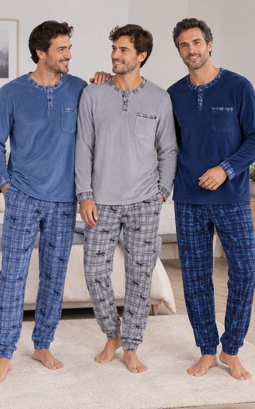 25334 Pijama de coralina para hombre.