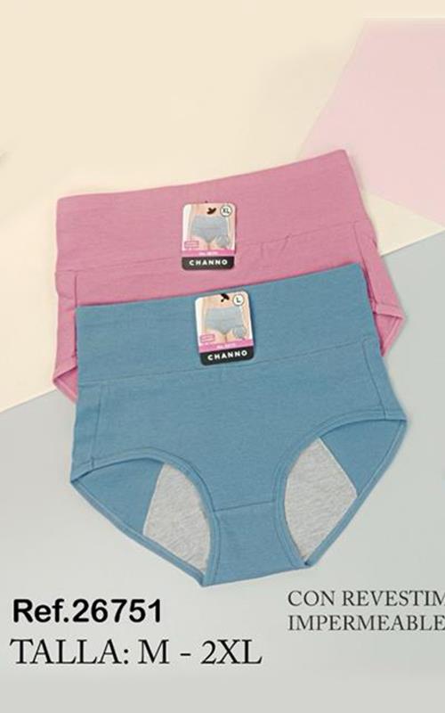 26751 Braga menstrual con revestimiento impermeable.