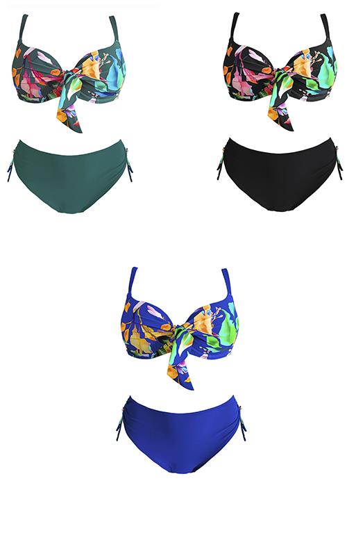 3219 Bikini estampado con braga alta.