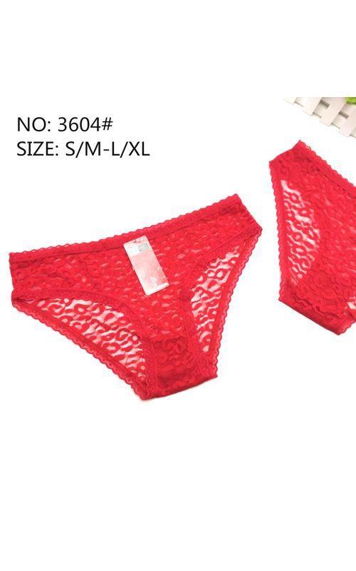 3604 Braga de encaje roja con puntilla