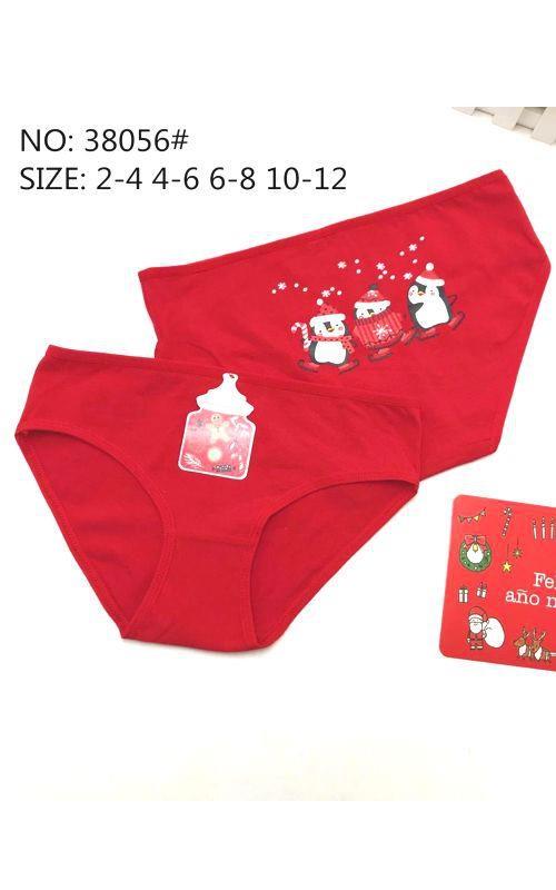 38056 Braguita infantil roja con motivos navideños