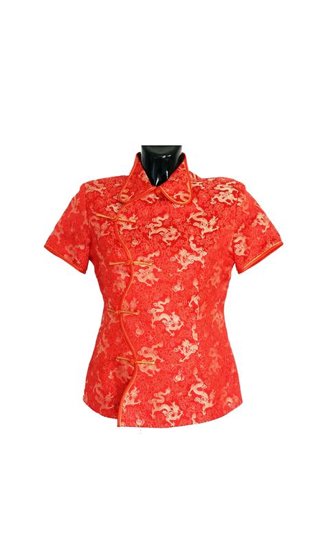 392166 Chaqueta kimono estampada con dragones dorados