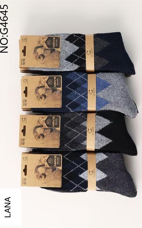 G4645 Calcetín de lana estampada para hombre.