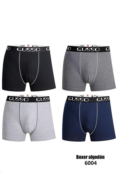 6004 Boxer de algodón acabado en liso.