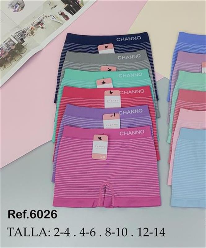 6026 Culote infantil de microfibra a rayas.