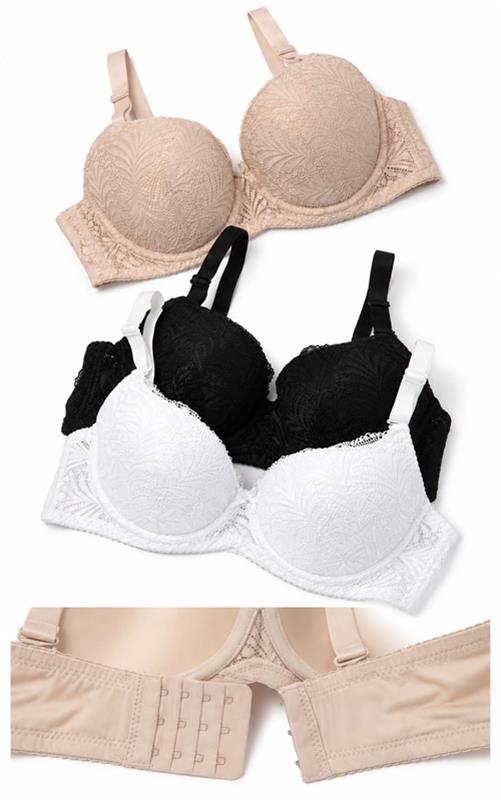 7320 Sujetador de mujer con relleno, aros y encaje copa C