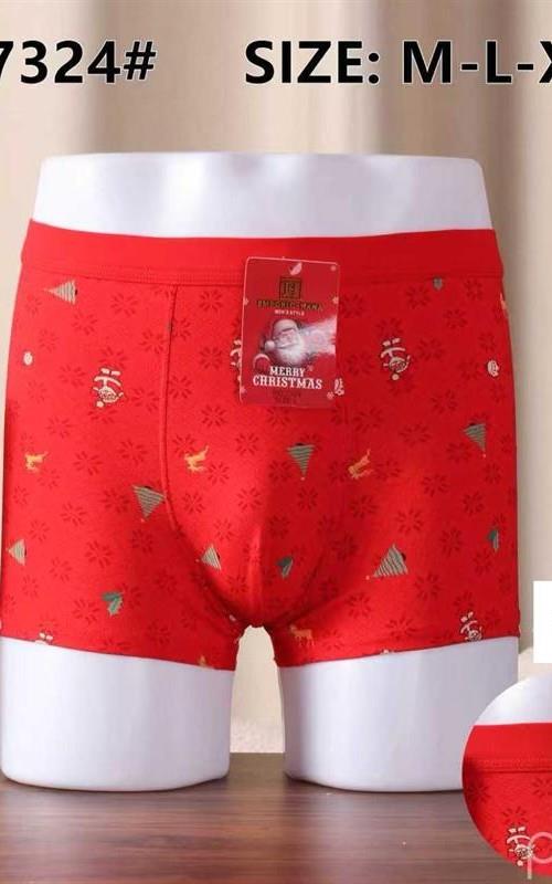 7324 Bóxer rojo navidad para hombre.