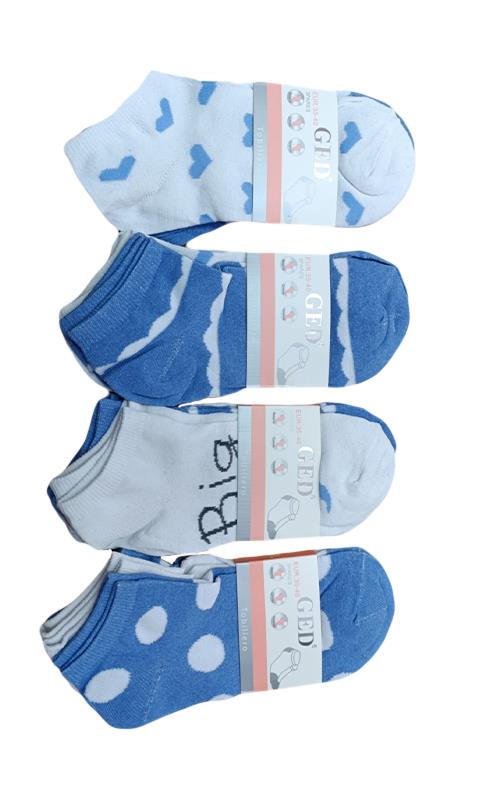 7511-527 Calcetín tobillero estampado para mujer.