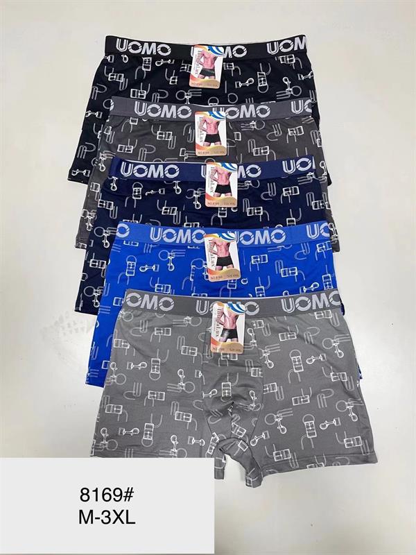 8169 Bóxer de algodón con dibujo para hombre.