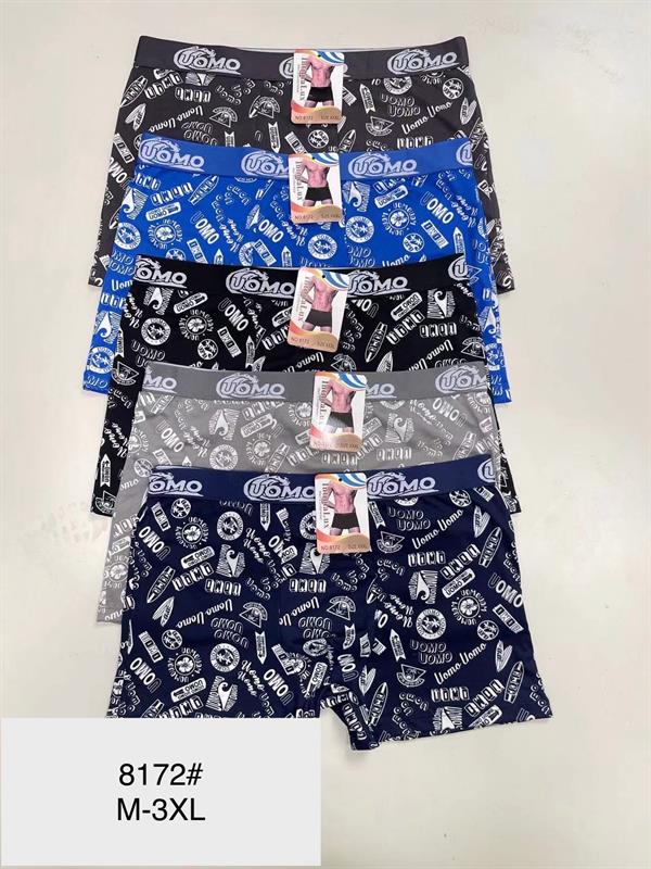 8172 Bóxer de algodón con dibujo estampado para hombre.