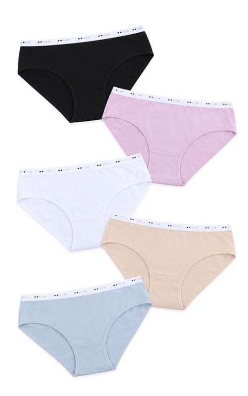 871 Bragas de algodón lisas para mujer con cintura decorada