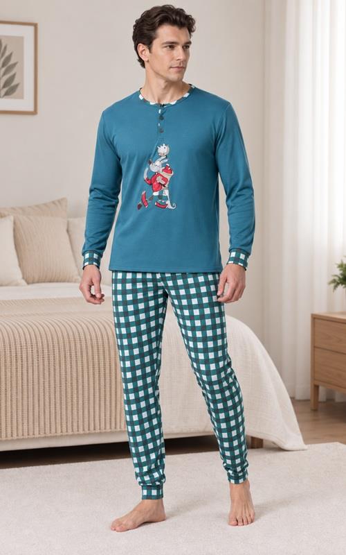 A873 Pijama juvenil con dibujo para hombre.