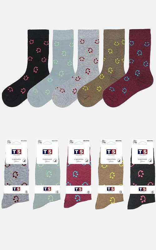 8762-6 Calcetín de vestir en algodón para mujer.