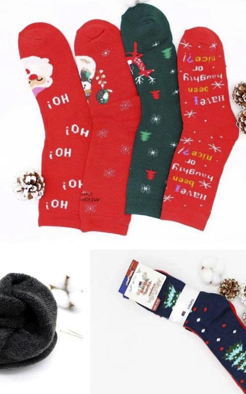 8872 Calcetín térmico para hombre con motivos navideños