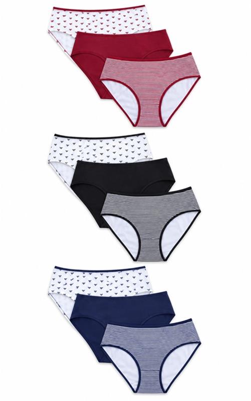 916 Bragas de algodón para mujer lisas, de rayas y estampadas