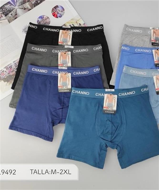 9492 Bóxer de algodón acabado en liso para hombre