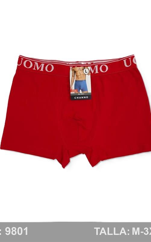 9801 Bóxer UOMO de algodón color rojo para hombre.