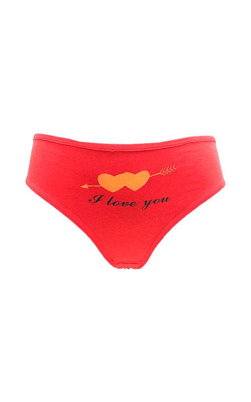A02 Braga roja con dibujo " I love you "