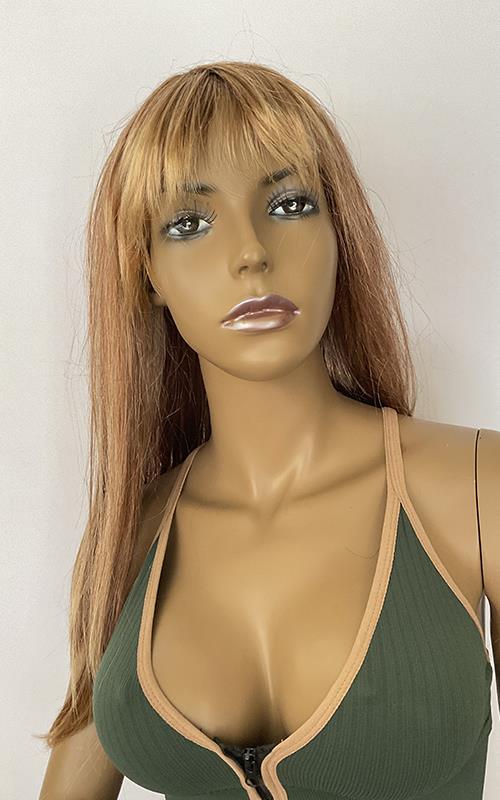 Peluca larga lisa para mujer.