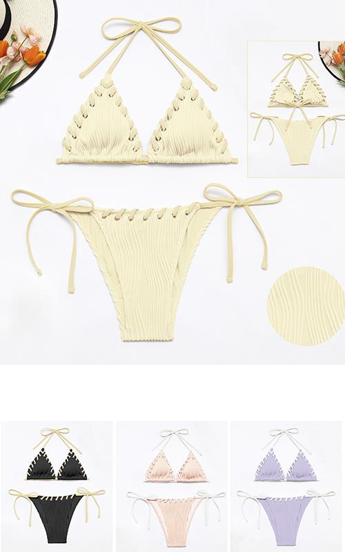 CA2501 Bikini triángulo juvenil drapeado.