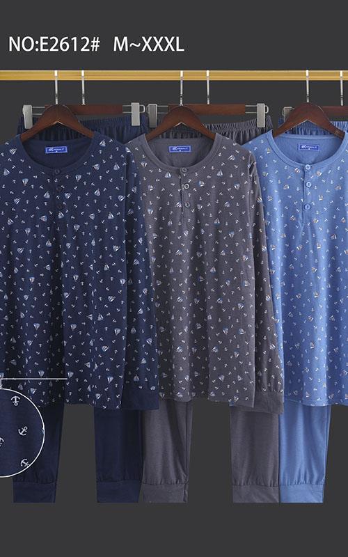 E2612 Pijama fino para hombre de estampado clásico 