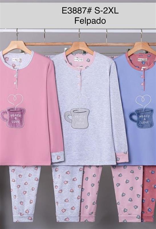 E3887 Pijama de invierno para mujer.