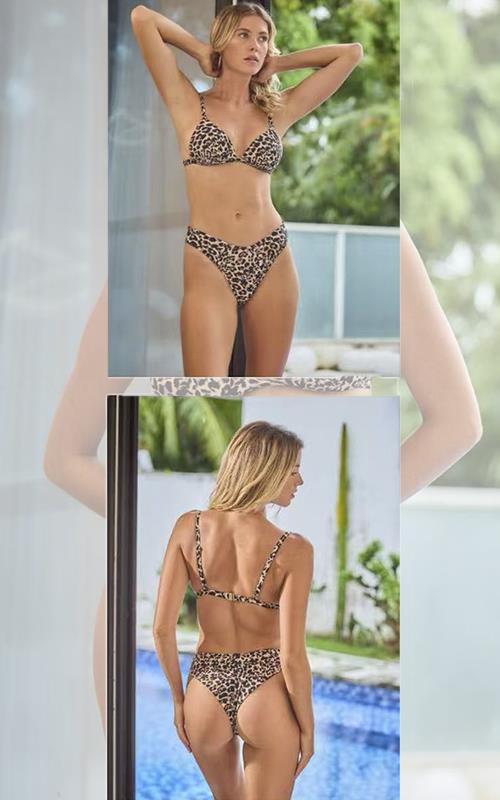 EW2911 Bikini juvenil push up con estampado animal.