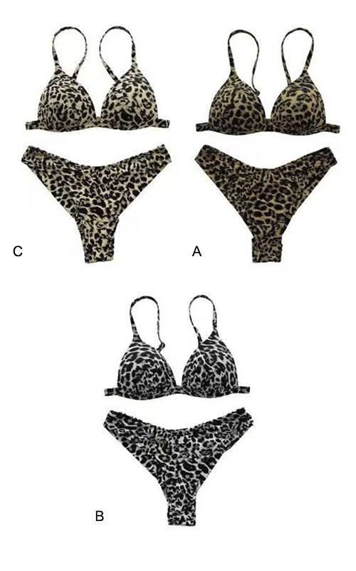 EW2911 Bikini juvenil push up con estampado animal.