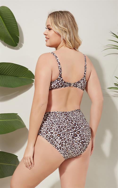 FH3137 Bikini palabra de honor con estampado animal.