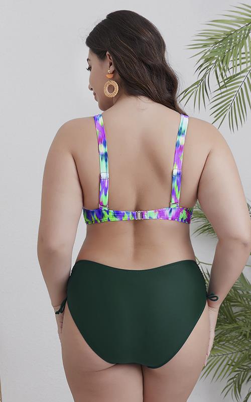 FH3353 Bikini cruzado estampado con braga alta.