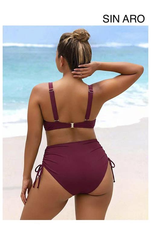 3505 Bikini liso sin aro con braga alta ajustable