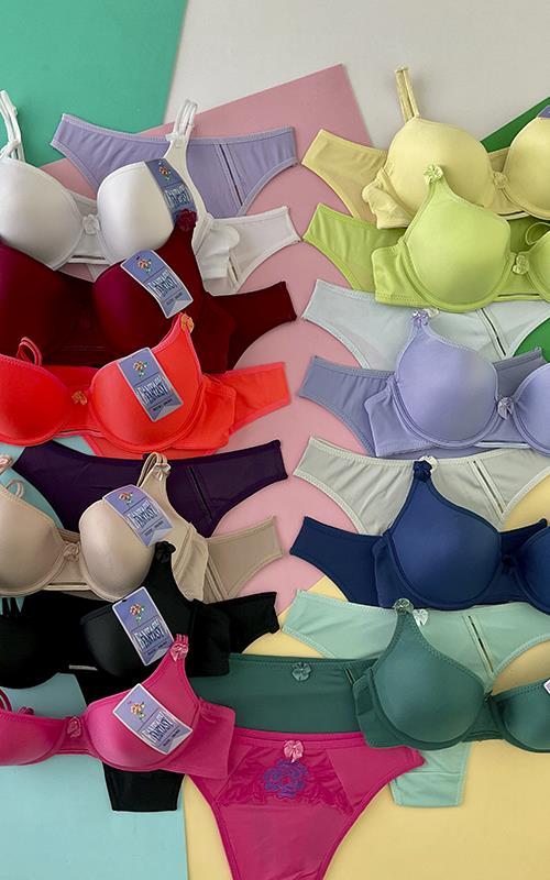 CT332 Conjunto sujetador liso con tanga