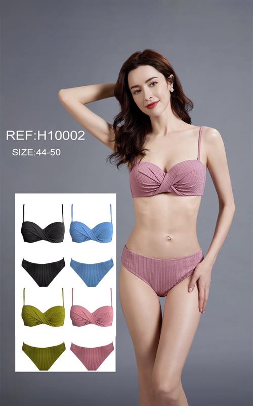 H10002 Bikini palabra de honor con push up