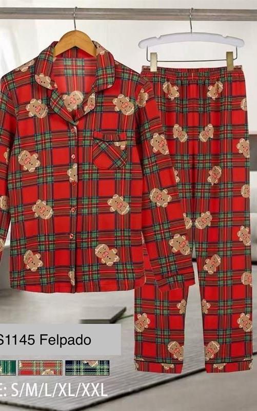 S1145 Pijama terciopelo navidad para hombre.