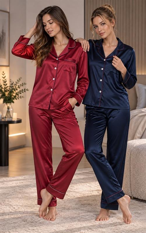 S779 Pijama de satén para mujer.