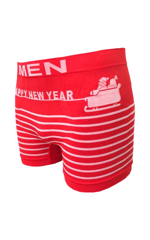 SD01 Boxer hombre rojo feliz año nuevo