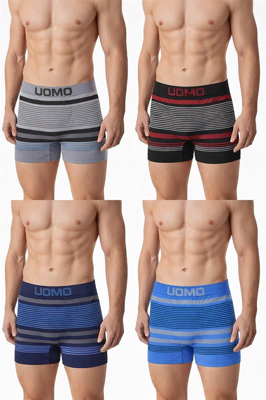 WF021 Bóxer de microfibra con dibujo a rayas para hombre