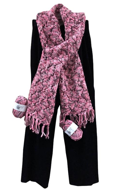 BUF8363 Conjunto de bufanda de lana tejida a mano con pantalón. 
